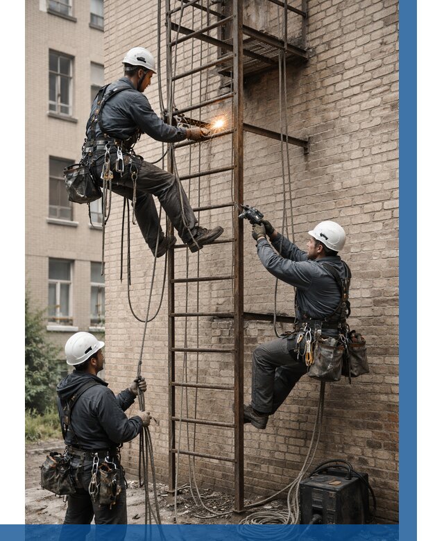 Ремонт пожарной лестницы в Добрянке от 7577 р. | ВЫСОТНИК-Дбр