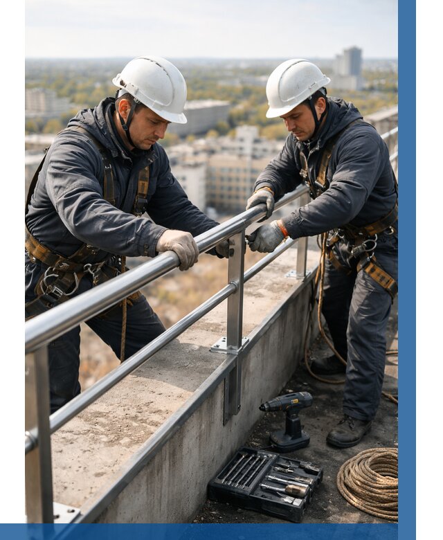 Монтаж перил на высоте в Добрянке от 2526 р. | ВЫСОТНИК-Дбр