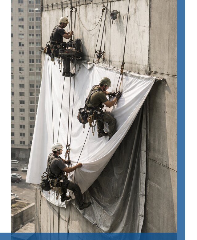 Замена баннерного полотна в Добрянке от 6566 р. | ВЫСОТНИК-Дбр—заказать