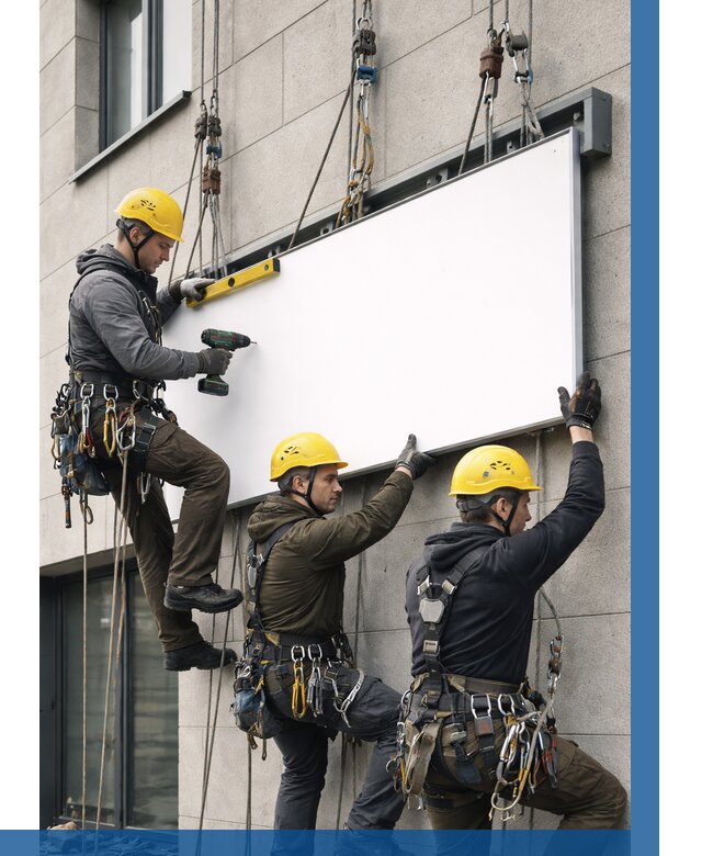 Монтаж рекламной вывески в Добрянке от 8082 р. | ВЫСОТНИК-Дбр