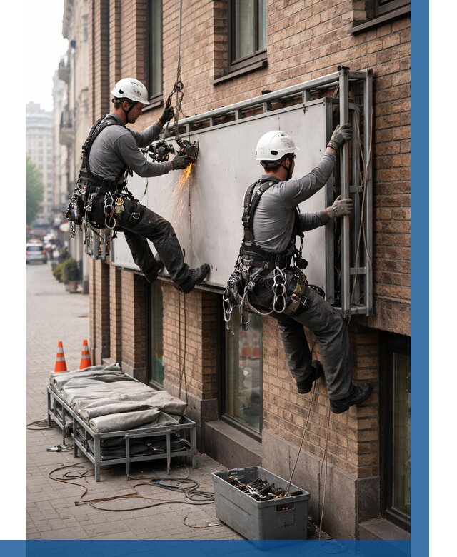 Демонтаж рекламной вывески в Добрянке от 6566 р. | ВЫСОТНИК-Дбр