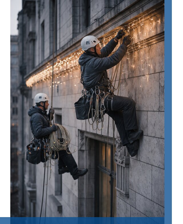 Монтаж новогодней иллюминации в Добрянке от 8587 р. | ВЫСОТНИК-Дбр