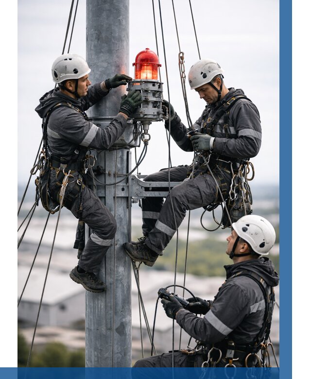 Монтаж заградительных огней в Добрянке от 8587 р. | ВЫСОТНИК-Дбр