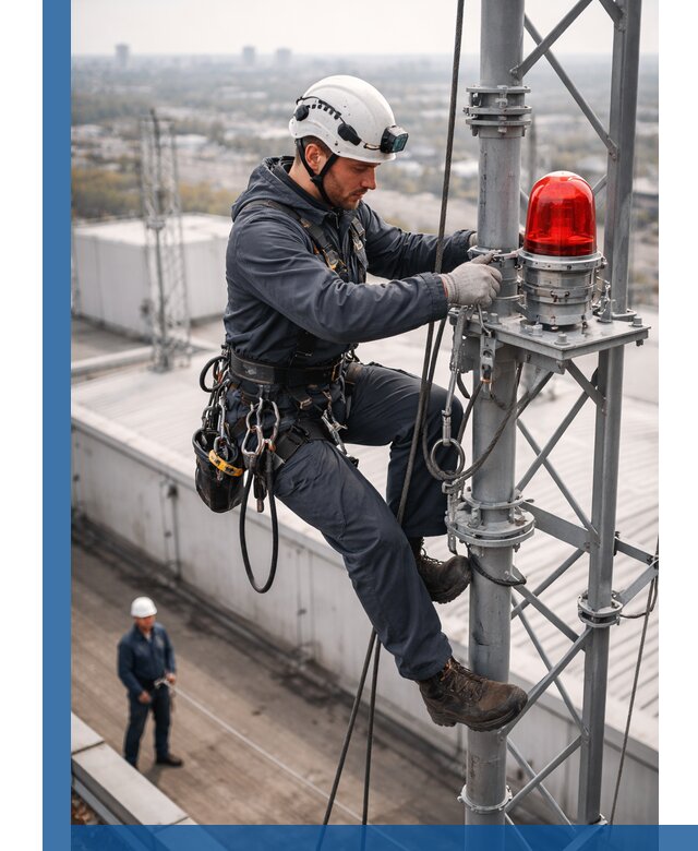 Монтаж заградительных огней и обслуживание объектов в Добрянке