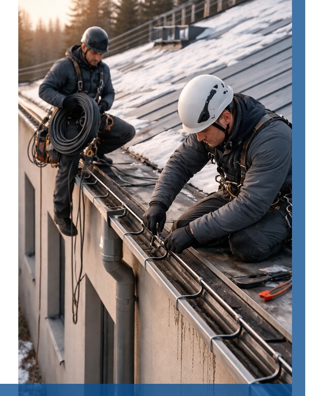 Монтаж греющего кабеля на кровле в Добрянке от 455 р. | ВЫСОТНИК-Дбр