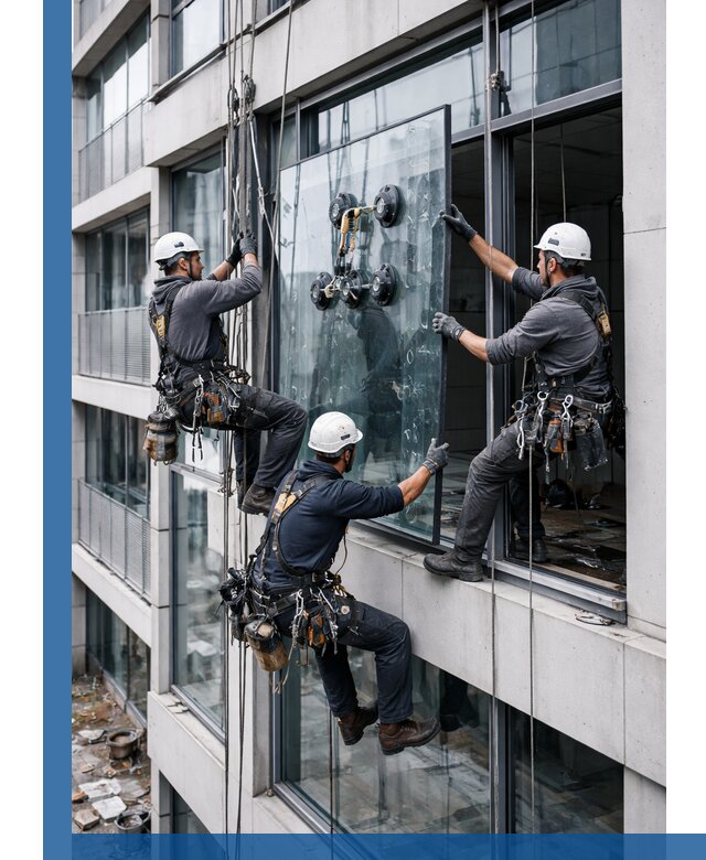 Фасадное остекление и монтаж витражей зданий в Добрянке под ключ
