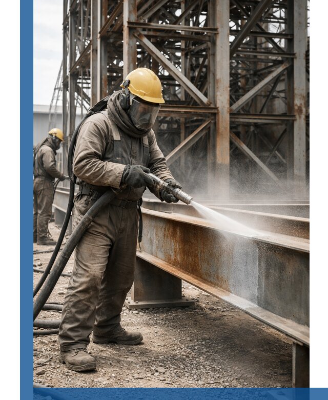 Пескоструйная очистка металлоконструкций в Добрянке промышленная