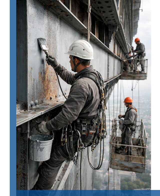 Покраска металлоконструкций на высоте в Добрянке профессионально