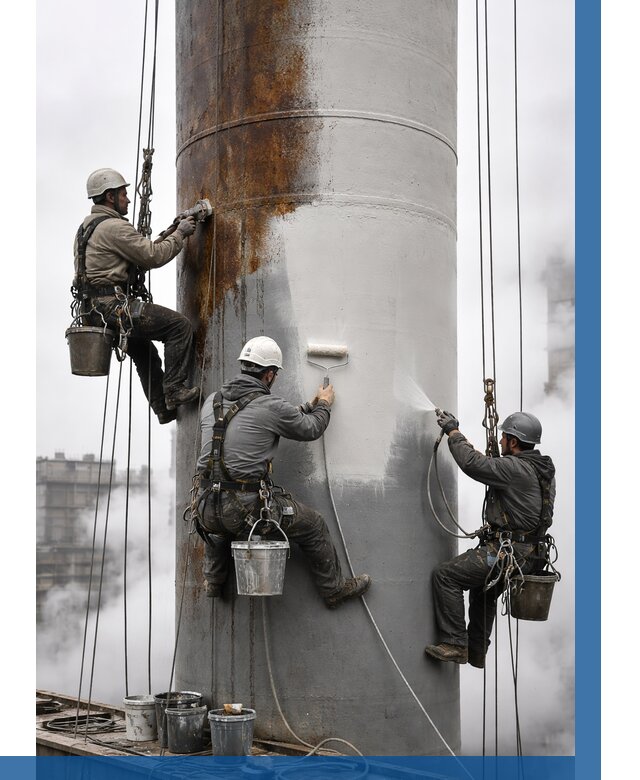 Покраска дымовых труб в Добрянке от 8587 р. | ВЫСОТНИК-Дбр