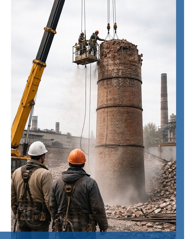 Демонтаж дымовой трубы в Добрянке от 90918 р. | ВЫСОТНИК-Дбр, смета