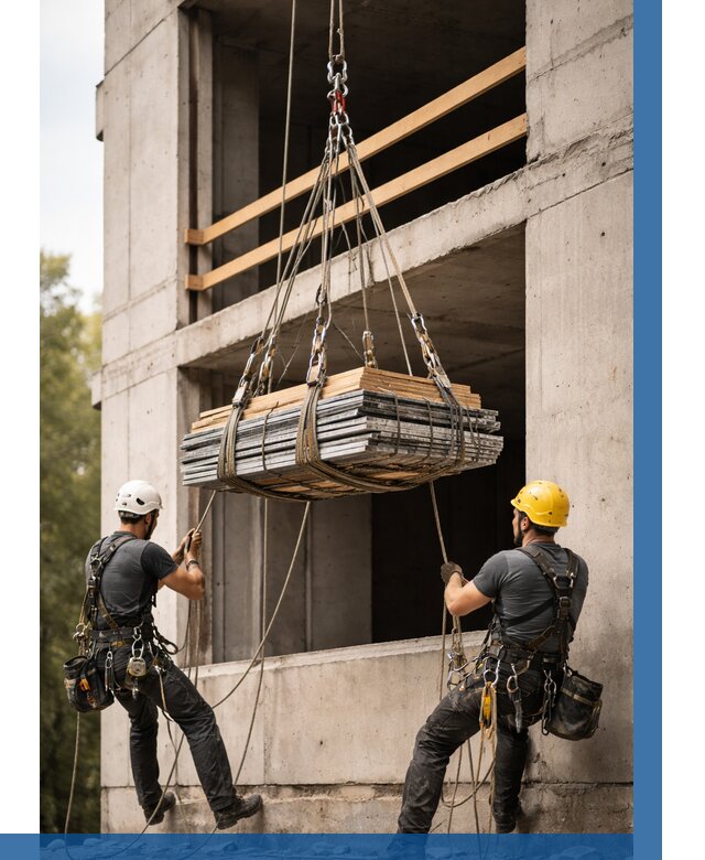 Подъем материала на этаж веревками в Добрянке от 1515 р. | ВЫСОТНИК-Дбр