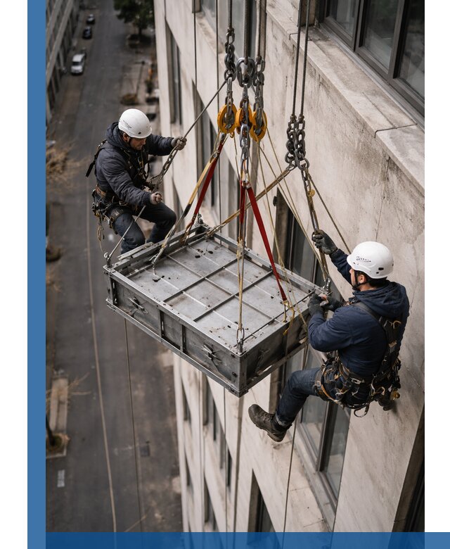 Спуск и подъем грузов по фасаду в Добрянке для зданий