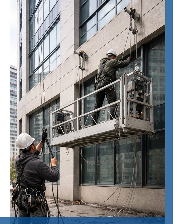 Монтаж и подъем фасадной люльки в Добрянке от 12122 р. | ВЫСОТНИК-Дбр