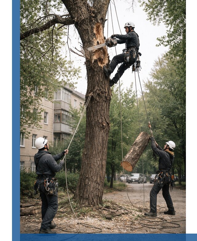 Срочное удаление аварийных деревьев в Добрянке с гарантией безопасности