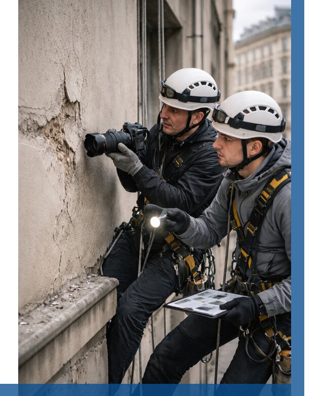 Фотофиксация дефектов фасада в Добрянке от 4546 р. | ВЫСОТНИК-Дбр