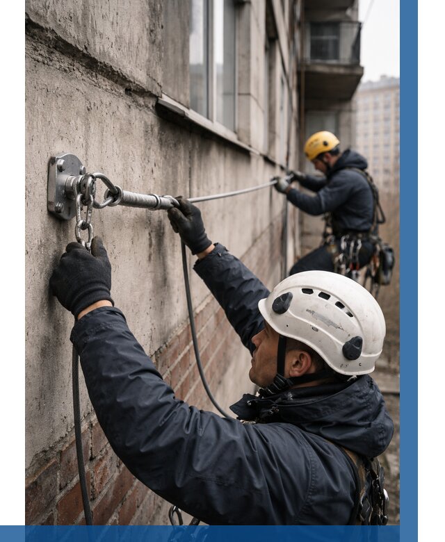 Монтаж анкерных линий в Добрянке от 3031 р. | ВЫСОТНИК-Дбр