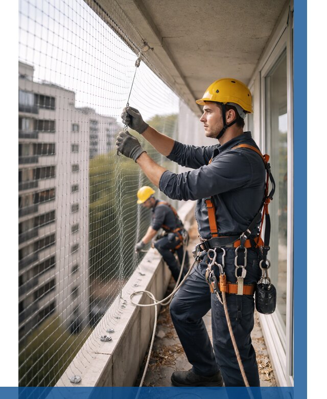 Монтаж сетки от птиц в Добрянке от 4546 р. | ВЫСОТНИК-Дбр